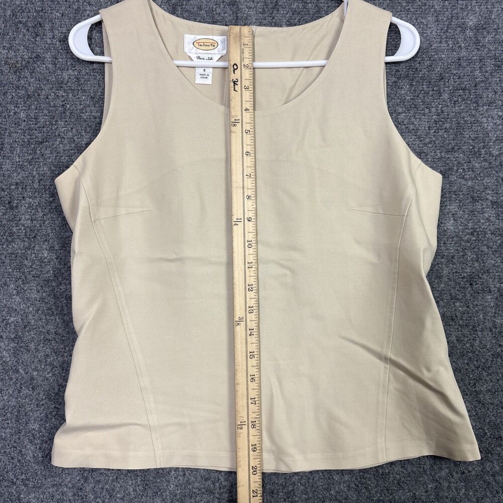 Talbots Top Blouse Womens 8 beige Silk Business Party Old Money classic Minimal - Picture 4 of 9